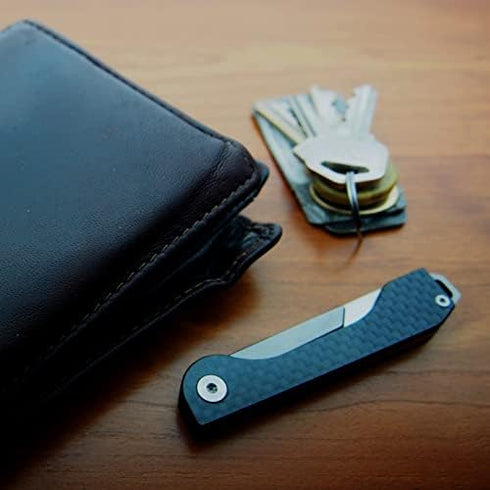 Folding Scalpel Knife with Carbon Fiber Handle & 10 Replaceable Blades, Slip Joint Action, EDC Pocket Knife for 22/23/24 blade...