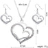Wedding Jewelry Mother's Day Gifts Double Heart Pendant Necklace and Earring Set for Mom Women Bride Bridesmaids...
