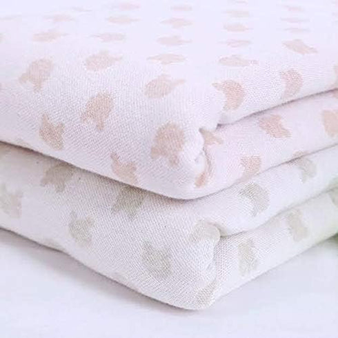 2-Layer Muslin Jacquard Cotton Swaddle Blanket, Unisex Receiving Swaddle Wrap, Privacy Throw, Soft 100% Cotton 80 x 100 cm, Sweet Home...