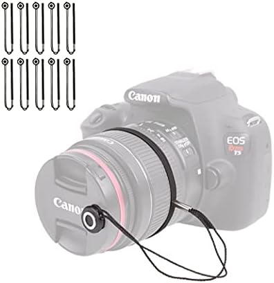 Foto&Tech Camera Lens Cap Leash with Elastic String, Compatible with Universal DSLR SLR Evil Mirrorless Cameras Video (x10)...