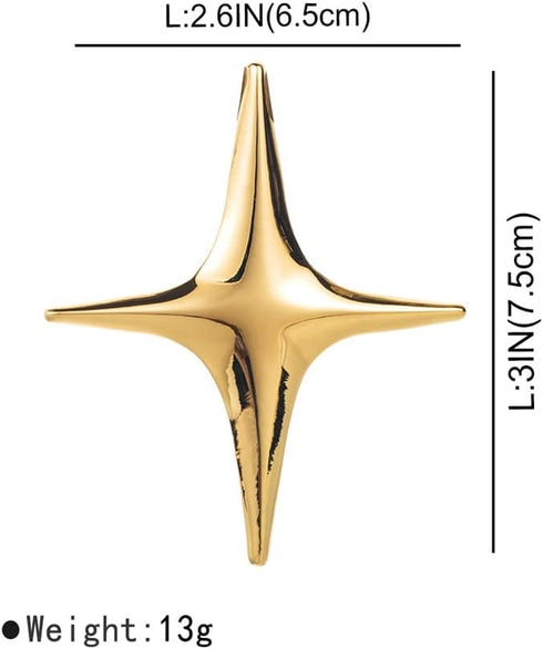 Gold Star Brooch Pin for Women Men Polished Stainless Steel Fashion Simple Brooches Lapel Pins Unique Hat Bag Dress Accessories Christmas Festival...