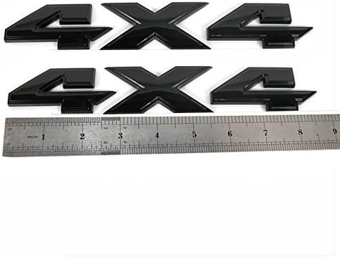 Yoaoo 2Pack Genune Black 4x4 Emblem Badge 3D Emblem Decals Nameplate Flat LetterCompatible with 1500 2500 3500 OEM Matte...