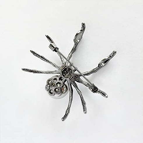 Gothic Halloween Spider Brooch Pins Set Micro Pave Polished Mother of Pearl Body Head Crystal for Women Mother Halloween Costume Party Decoration ...