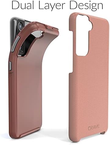 Crave Dual Guard for Galaxy S21 Case, Shockproof Protection Dual Layer Case for Samsung Galaxy S21, S21 5G (6.2 inch) - Blush...