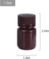 1 oz Wide Mouth Lab Reagent Bottle, Laboratory Grade Chemical Container, Sealed Leak-proof Amber HDPE Bottle, Pill Bottle, Water Sample Bottle(5 P...