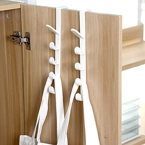 5 Layers Over The Door Hook Organizer Rack Hanger Backpack Handbag Door Hook, Pack of 2 (Black)...