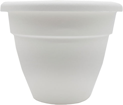 The HC Companies 10 Inch Caribbean Planter - Lightweight Indoor Outdoor Plastic Plant Pot for Herbs and Flowers, White...