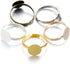 20 Pcs Blank Rings Stainless Steel Adjustable Pad Ring Base Ring Blank Bases,Ring Bezel Cabochon Base Bezel for Ring Blanks Making Kit Jewelry Fin...