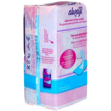Always Dailies Liners Thin Regular 60 Count (2 Pack)...