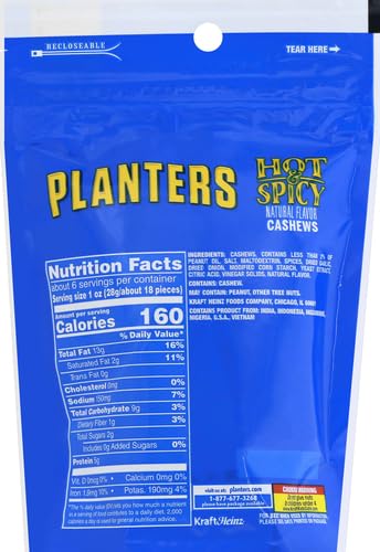 PLANTERS Deluxe Hot 'N Spicy Cashews, 6 oz. (8-pack)...