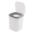 0.5 Gallon Tiny Countertop Trash Can, Mini Desktop Garbage Can with Push-Button, White...