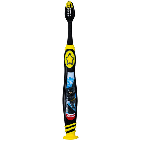 Colgate Batman Toothbrush for Children with Suction Cup, Kids 5+ Years Old, Extra Soft (Colors Vary) - Pack of 6...