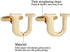 Men's Gold Letter U Cufflinks 1 Pair with Gift Box (U)...