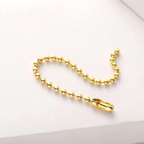 150 Pcs 100mm 4-Inch Bead Chain, 2.4mm Diameter With Ball Connector Clasp Keychain Rings Metal Nickel Dog Tag Chain (Gold)...