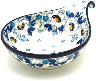 Polish Pottery Spoon/Ladle Rest - White Poppy...