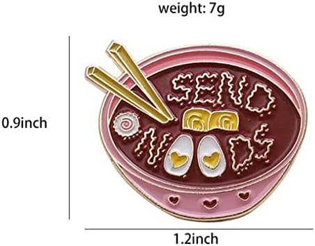 Set of 2 Ramen Nood Enamel Pins for Bags, Jackets, Hats & Tops - Ramen Fashion Accessory Japanese Foods Tonkotsu Ramen Brooches...