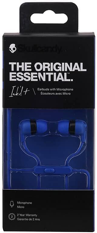 Skullcandy Ink’d+ Wired Earbuds with 3.5mm Plug, Noise Isolating Fit, Built-In Microphone Call and Track Control, Ear Gel Sizes Included for Custo...