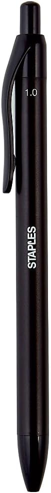 STAPLES Aura Retractable Ballpoint Pens, Medium Point, Black Ink, 36/Carton (29091VS)...