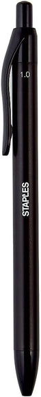 STAPLES Aura Retractable Ballpoint Pens, Medium Point, Black Ink, 36/Carton (29091VS)...