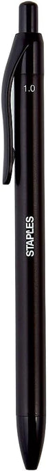 STAPLES Aura Retractable Ballpoint Pens, Medium Point, Black Ink, 36/Carton (29091VS)...