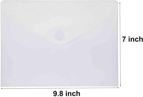 9x7 Clear Plastic Envelopes Hook Loop Closure Receipt Stickers Storage Holder 20 Pack...