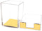 Clear Acrylic Body Bright Yellow Gold Tone Sticky Memo Pad Holder N Pen Holder Set for Office School Home Desk Organizer Supplies...