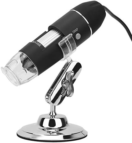 USB Digital Microscope,1600X Magnification Endoscope Mini Camera with 8 LEDs and Microscope Metal Stand,Compatible with Android,Window 7 8 10 for ...