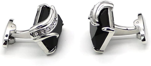 Black Men‘s Cufflinks Business Dresses Wedding Cufflinks For Men Rhinestones With Black Glass And Crystal Elements Men's Jewellery...