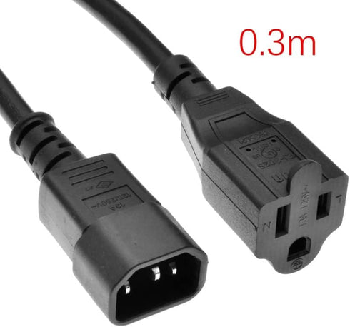 C14 to 5-15R Power Cord, IEC320 C14 to NEMA 5-15R Power Extension Cable Cord, PDU/UPS 18AWG Standard Computer Power Adapter Cord NEMA 5-15R to IEC...