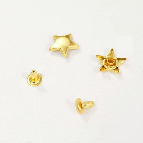 200 Sets 12MM Star Shape Leather Rivets Metal Studs Garment Rivets Hardware Accessories for Clothes Shoes Bags Belts DIY Leather Craft Supplies, 5...
