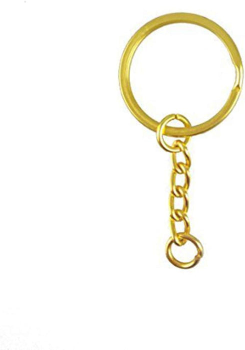 yueton Pack of 100 25mm/0.98" Metal Split Key Ring with Chain...