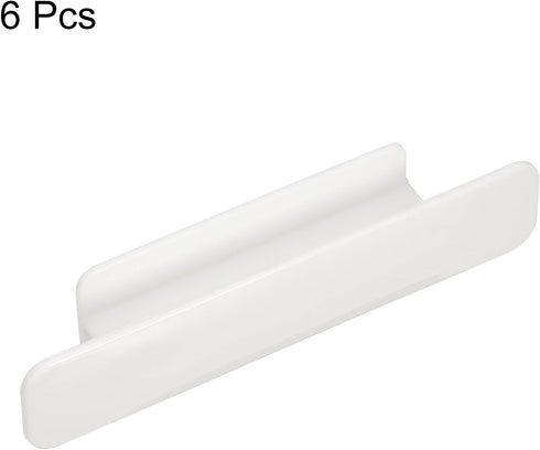 uxcell 6Pcs Self-Stick Handles, White Plastic Self-Adhesive Instant Drawer Handles Pulls for Bathroom, Closet, Wardrobe, Dresser, Window (110mm/4....