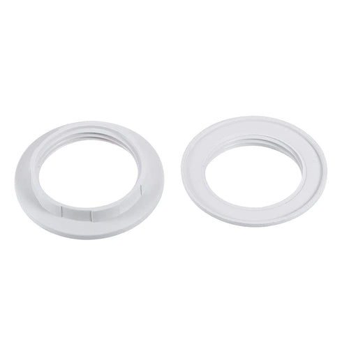 4 Pcs E12 Lamp Shade Collar Rings & 1pcs Black Shade Ring Removal Tool for E12 Candelabra Base Sockets with Diameter of 1.1" (White,Inner 28mm)...
