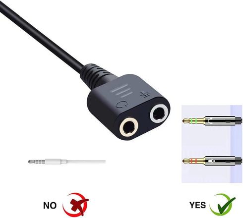 RJ9 Male to 3.5mm Female Plug Headset Jack Phone Audio Adapter Cable Not Compatible with RJ11...