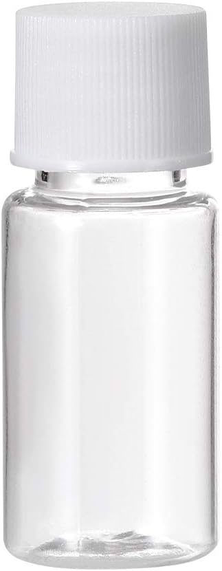 uxcell Plastic Lab Chemical Reagent Bottle, 10ml/0.34oz Wide Mouth Sample Sealing Liquid Storage Container, Transparent 50pcs...