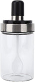 Glass Spice Jars, Transparent Seasoning Bottle Container Sugar Salt Pot with Visible Cover Spoon Kitchen Spice Bottles Spice Containers...