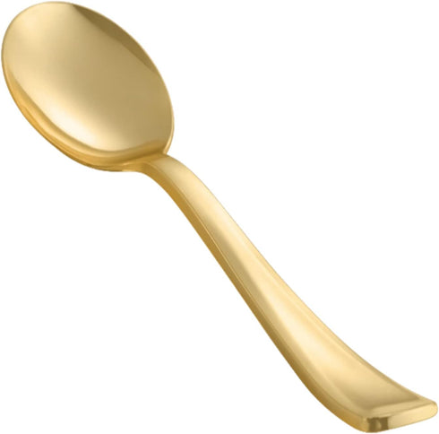 N9R 72Pcs Gold Plastic Spoons - Solid, Durable, Heavy Duty Gold Plastic Silverware - Disposable Cutlery for Parties, Weddings and Dinner...