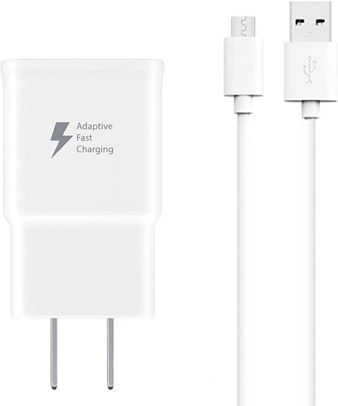 Galaxy S7 Smartphone Adaptive Fast Charging Wall Charger Kit Set with Micro 2.0 USB Cable, Compatible with Samsung Galaxy S7/Edge/S6/Note5/4/S3 (W...