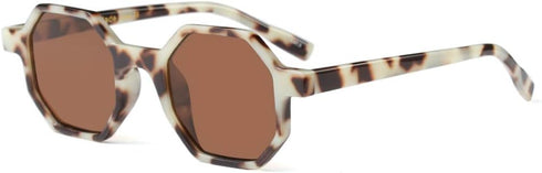 Freckles Mark Retro Hexagon Sunglasses for Men Women Vintage Small Square Glasses...