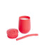 ezpz Mini Cup + Straw Training System - 9 Months+ (Coral) - 100% Silicone Training Cup for Infants + Toddlers - Designed by a Pediatric Feeding Sp...