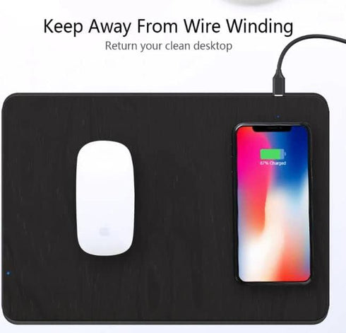 Wireless Charger Mousepad Charger Fast Cell Phone Charger Charging 15W QI Certified CASE-Friendly Cell Phone Charger (Black)...