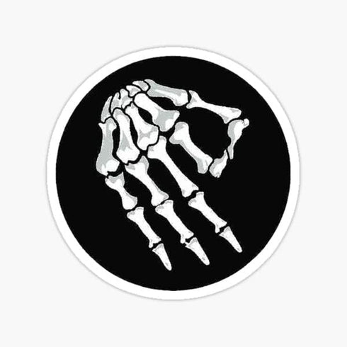 3 pcs Set | Circle Game skeleton Hand - Funny Hard Hat Stickers Decals Welder, Pipefitter, Construction Helmet, Union Hardhat, Mechanic, Tool Box ...