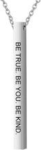 Jude Jewelers Stainless Steel Vertical Long Bar Inspiration Encouragement Mantra Collar Charm Pendant Satement Necklace...