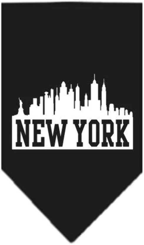 Mirage Pet Products New York Skyline Screen Print Bandana, Large, Bright Pink...