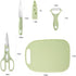 Mini Travel Cutting Board Set, 4 Pcs Portable Mini Camping Plastic Cutting Board & Knife, Fruits & Vegetable Peeler Scissors(Green)...