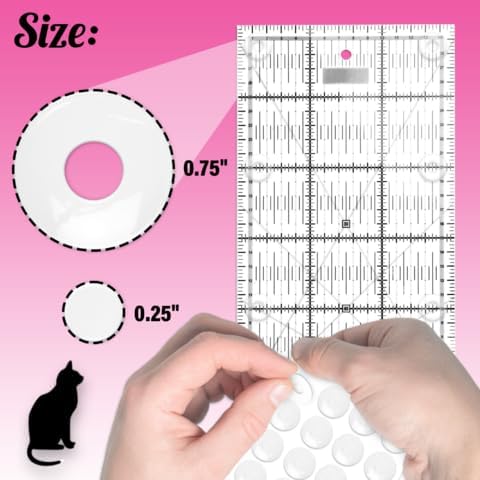 Non-Slip Grips for Quilt Templates - 48 Pieces Total - 24 Large & 24 Small - 2 Pack...