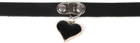 Red Choker Women Leather Black Red Pink Heart Pendant Necklace Heart Choker Punk Rock Collar Fashion Accessories Stainless Steel...