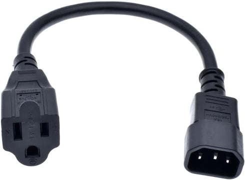 C14 to 5-15R Power Cord, IEC320 C14 to NEMA 5-15R Power Extension Cable Cord, PDU/UPS 18AWG Standard Computer Power Adapter Cord NEMA 5-15R to IEC...