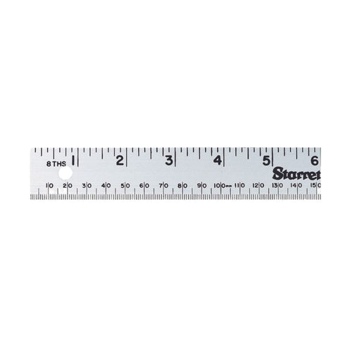 Starrett Aluminum Meter Stick Metric/English - 39.37" Blade Length, 1-1/8" Blade Width, 0.075" Thickness 1mm, 1/8" Graduations - MS-2...