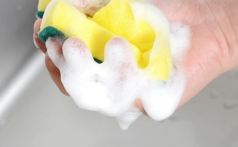 Multifunction Scrub Sponge Protects Nails and Fingers – Sponges for Cleaning Remove Tough Stains, Grease, Residue (Green 1 pcs)...